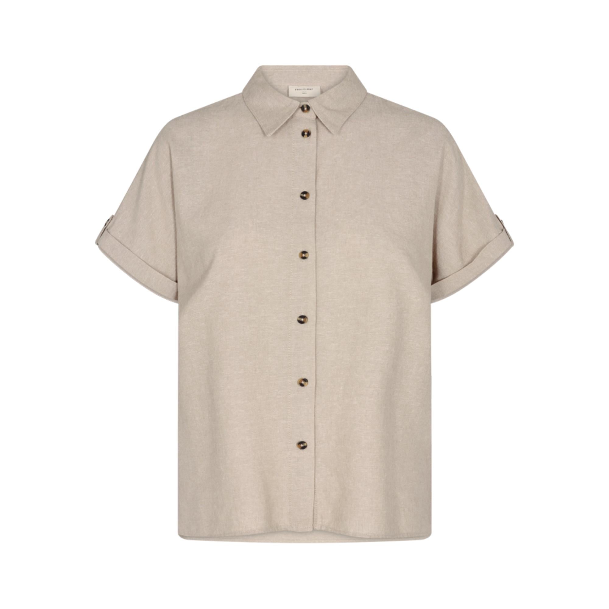 Freequent Lava SS Bluse Sand Melange