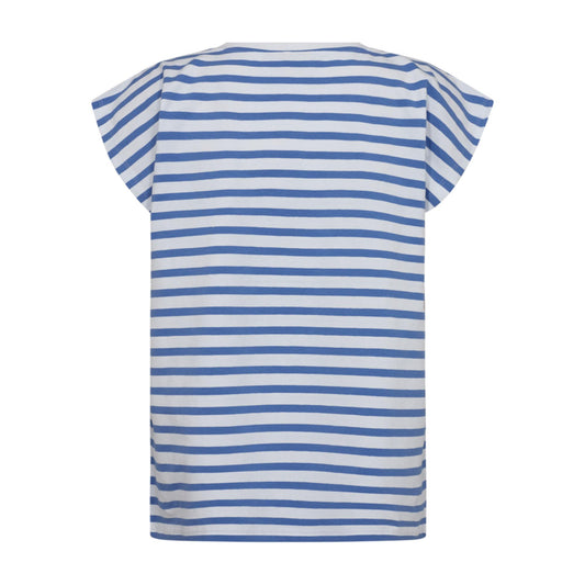 Freequent Fenjal T-Shirt Hvid Ultra Marine Stripe