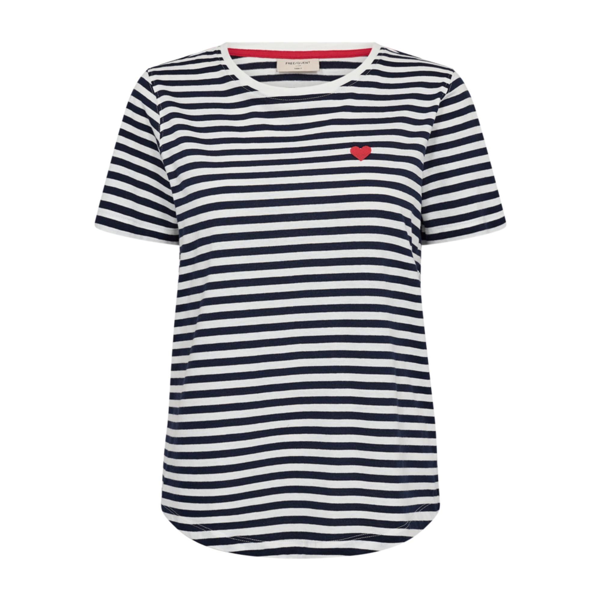 Freequent Mian T-Shirt Blue White Stripe