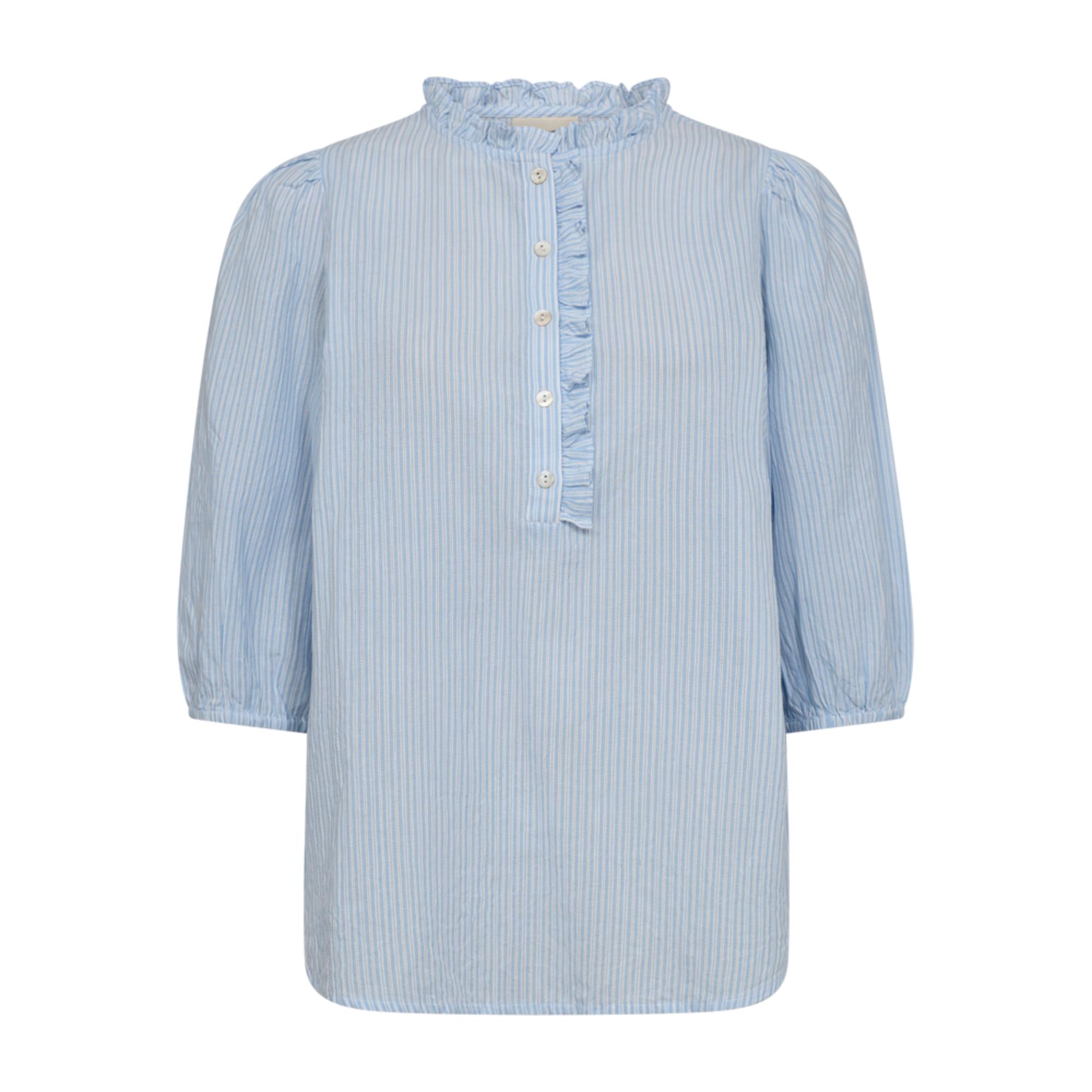Freequent Rolly Bluse Lyseblå Stribet