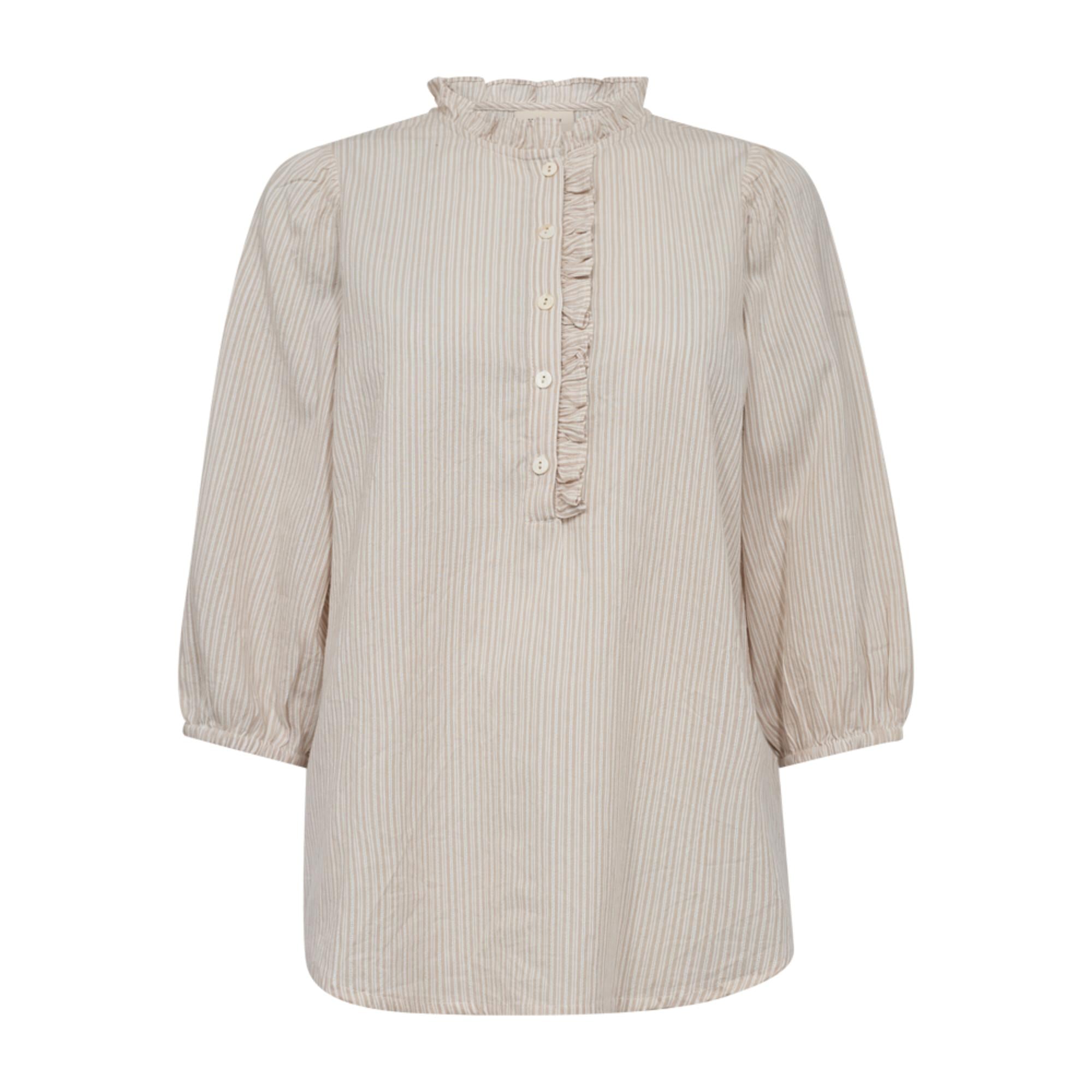 Freequent Rolly Bluse Lys Sand Stribet