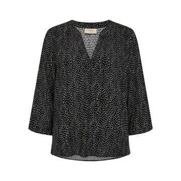 Freequent Adney Bluse Sort M. Hvide Prikker