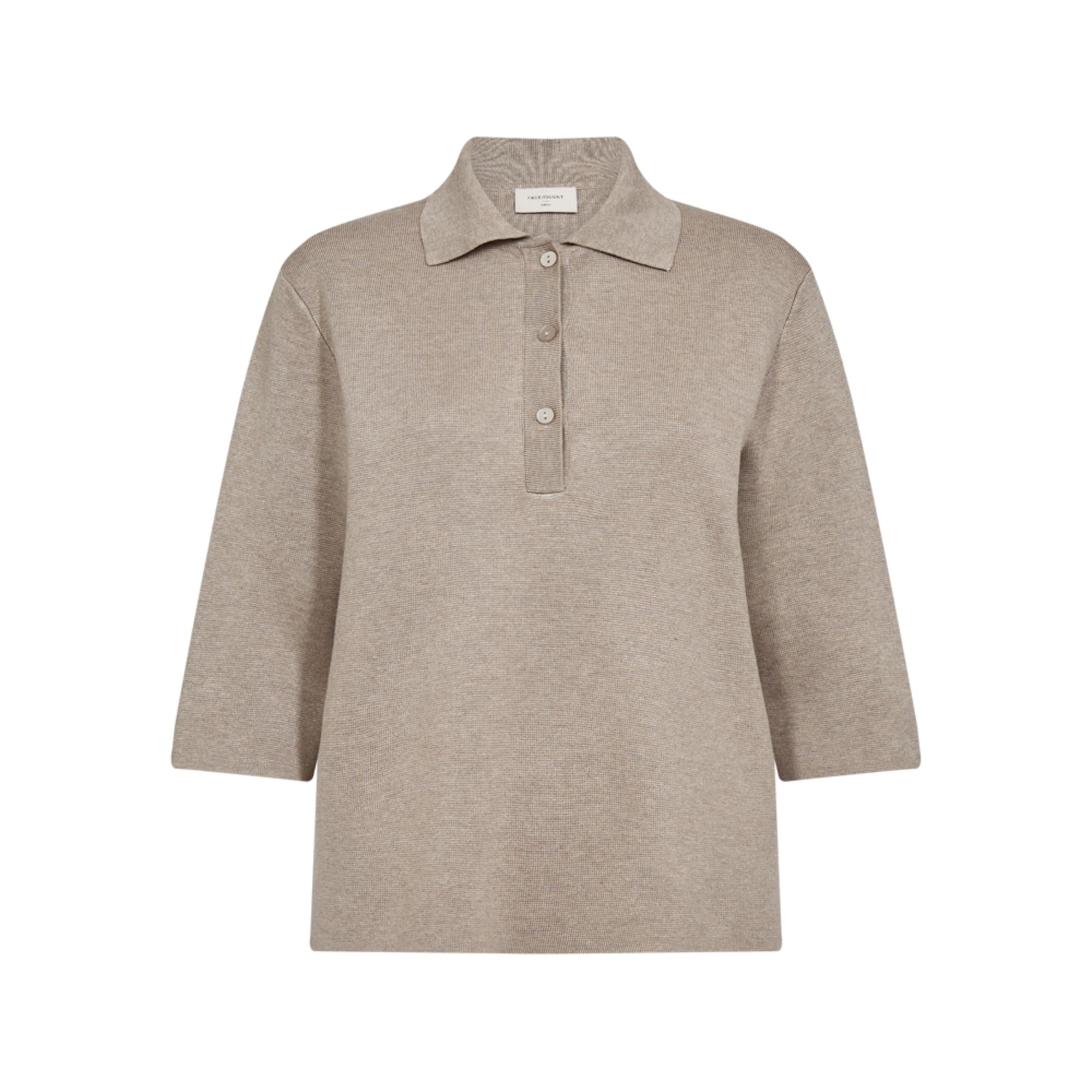 Freequent Ani Polo Strik Taupe Melange