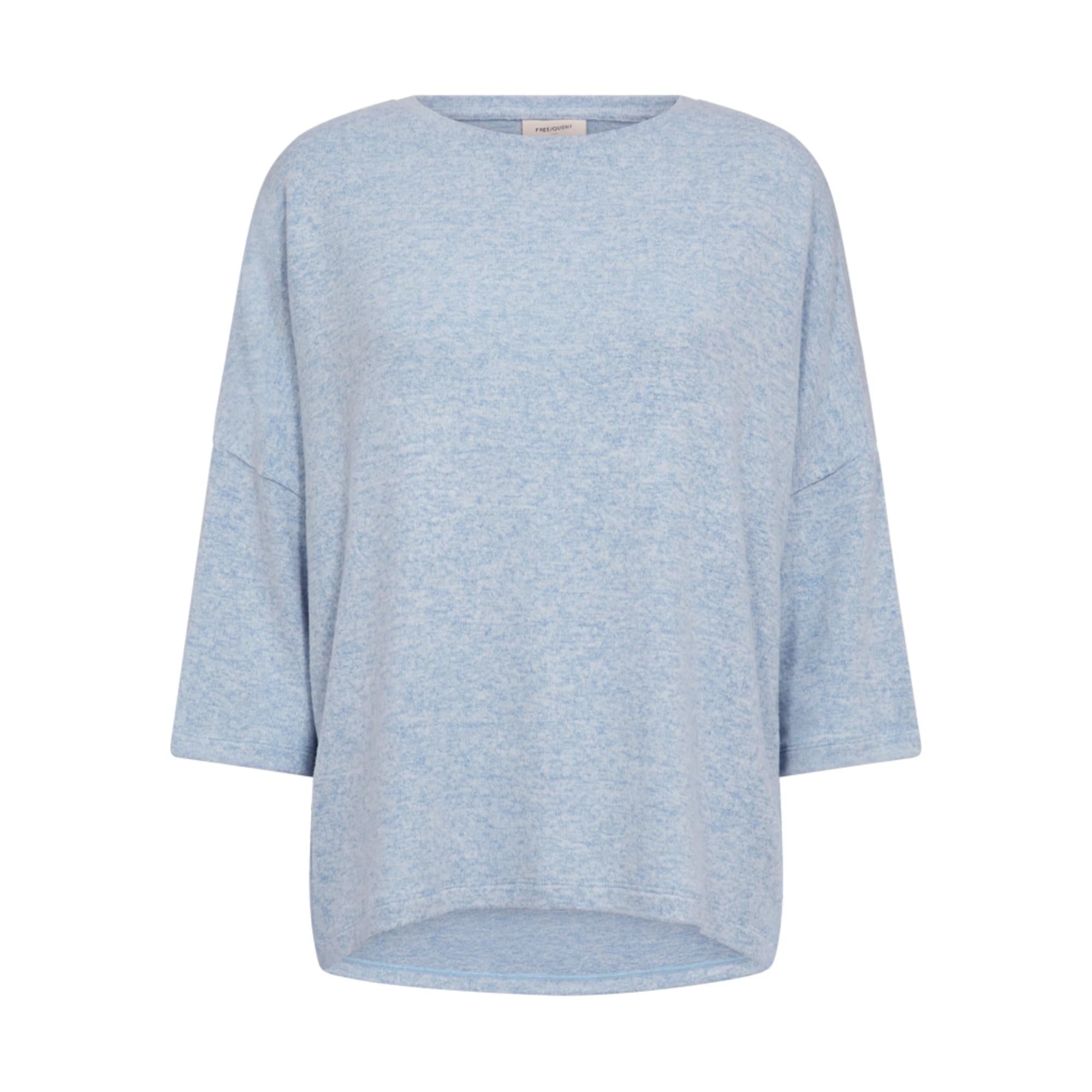 Freequent Laveco T-Shirt Bluse Lyseblå Melange
