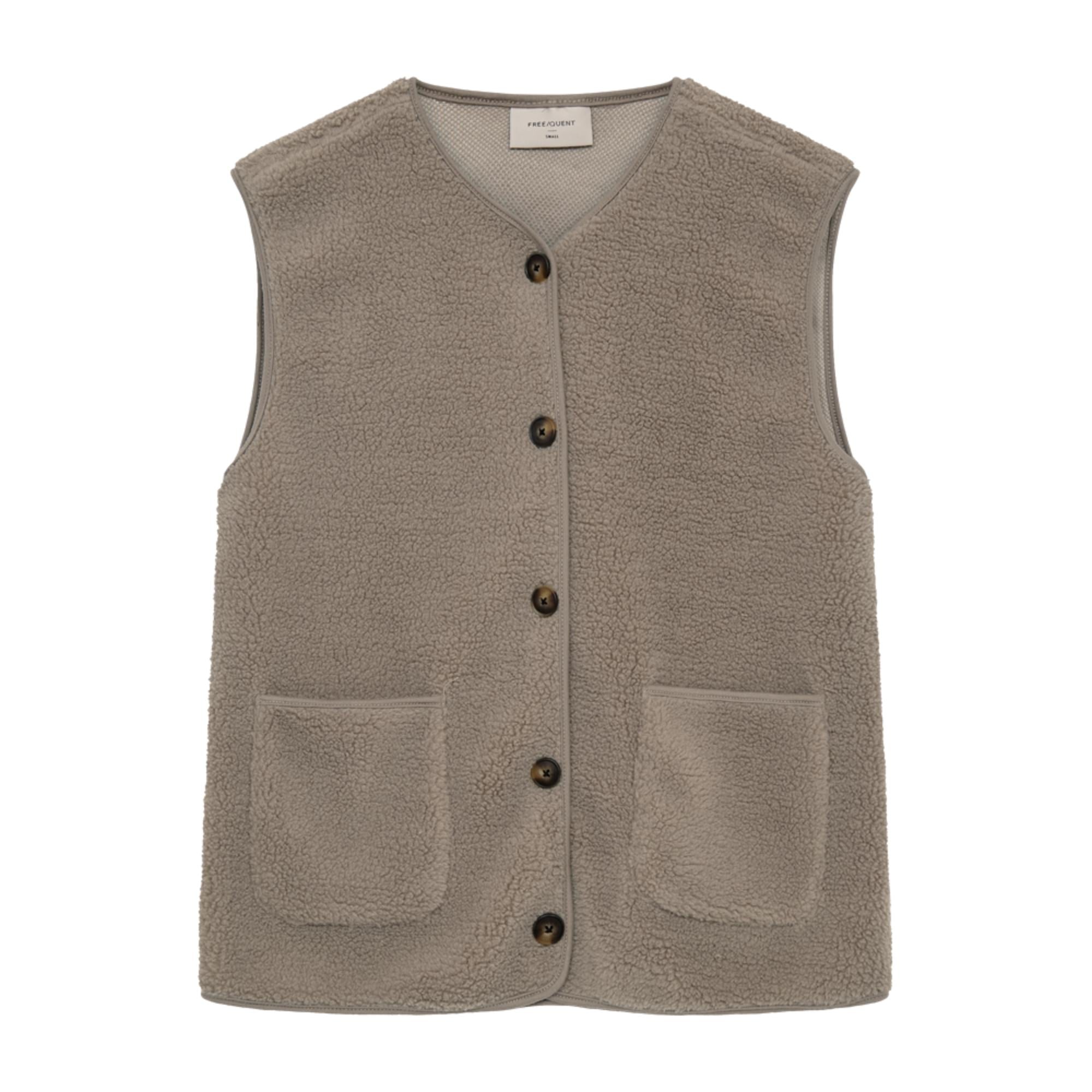 Freequent Teddy Vest Dessert Taupe