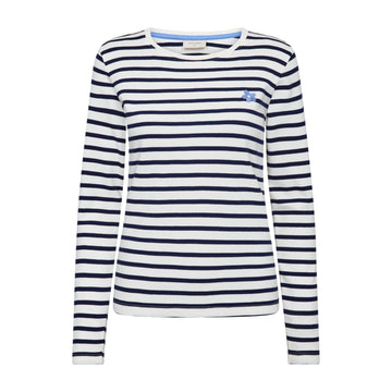 Freequent Famila T-Shirt Blå Hvid Stribet