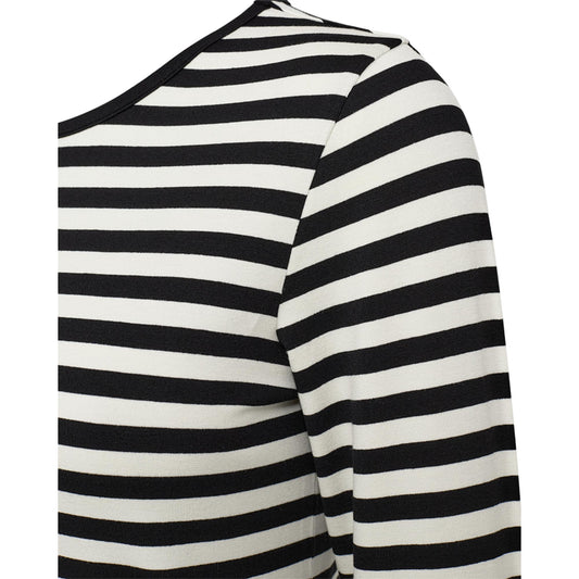 Freequent Liana LS T-Shirt Sort Hvid Stribet