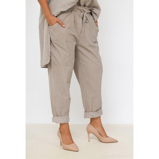 Italy Style Fløjlsbuks Loose Taupe