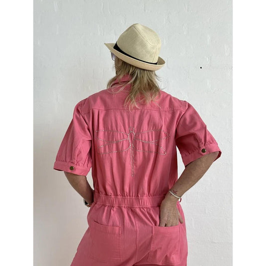 Gaspar Belize Jumpsuit Pink Shortsleeve
