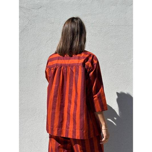 Gaspar Porto Bluse Big stripe Burnt Sienna