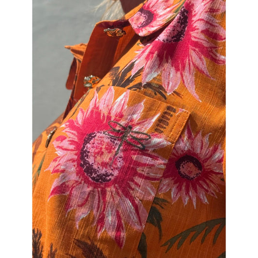 Gaspar Porto Flower Bluse Orange