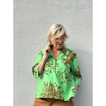 Gaspar Porto Bluse Grøn Print