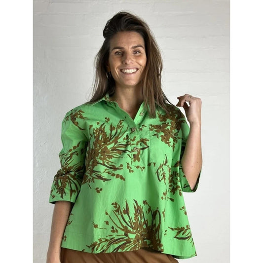 Gaspar Porto Bluse Grøn Print