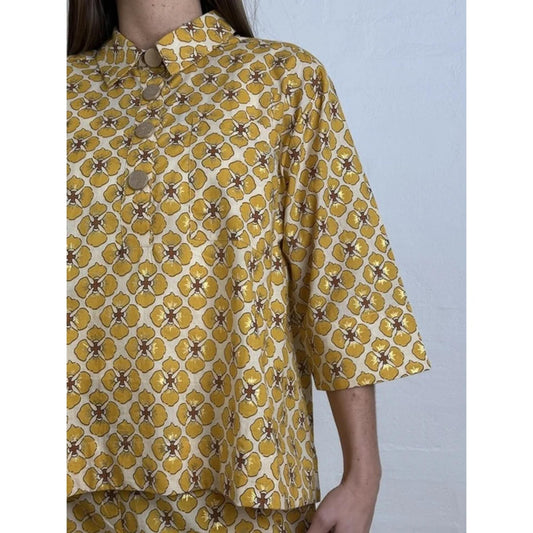 Gaspar Porto Flower Bluse Gul Mix