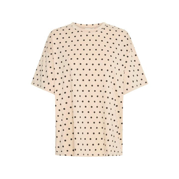 ICHI Bexi Dot T-Shirt Doeskin W. Black