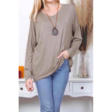 Italy Style Tynd Strik Beige Melange