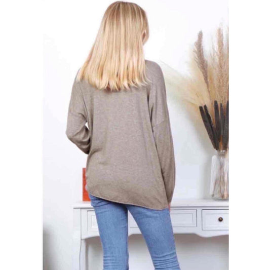 Italy Style Tynd Strik Beige Melange