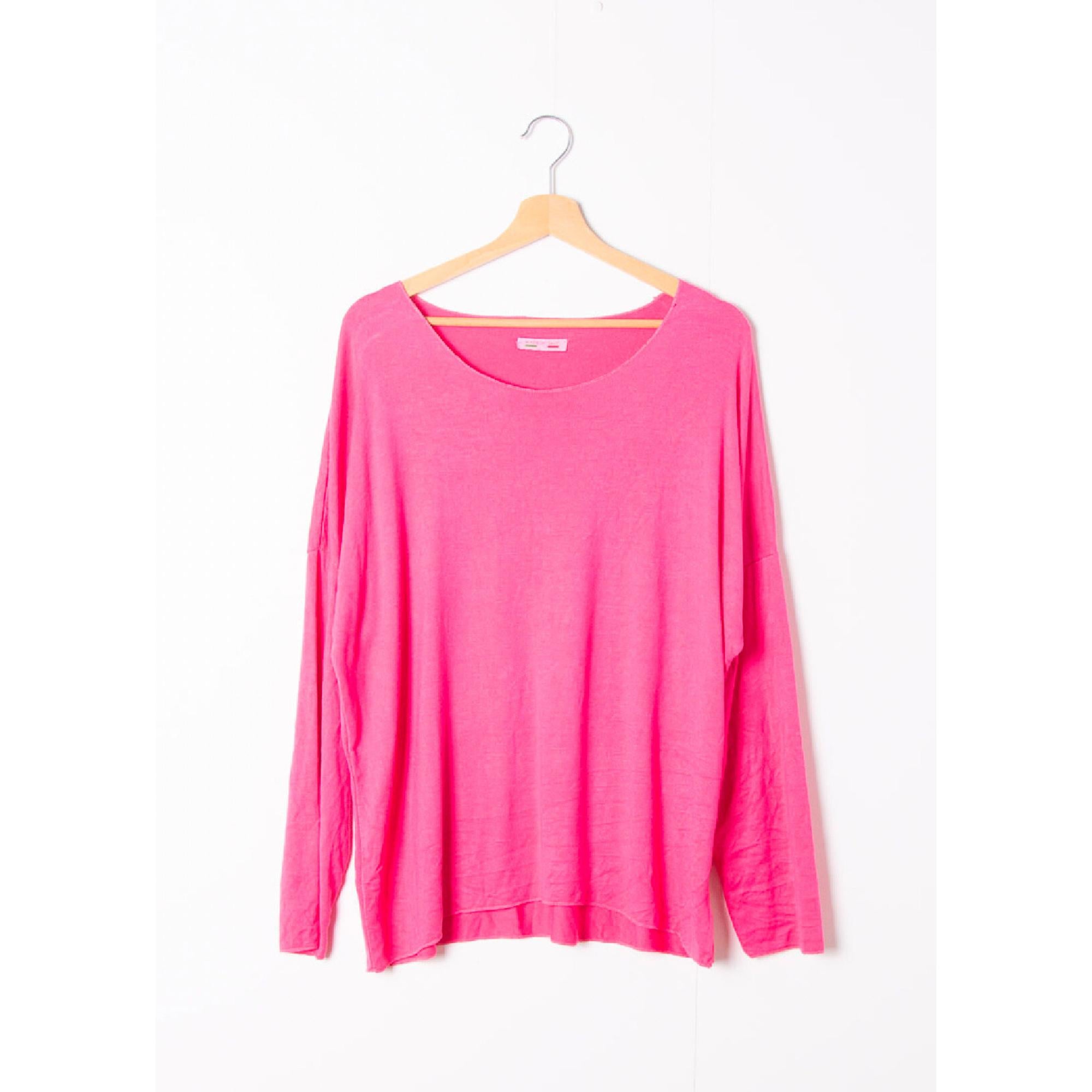 Italy Style Strik Tynd Oversize Pink