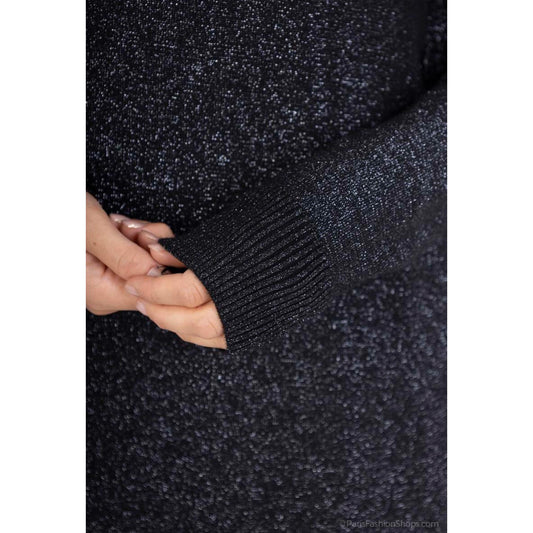 Italy Style Glimmer Strik Sort Sølv