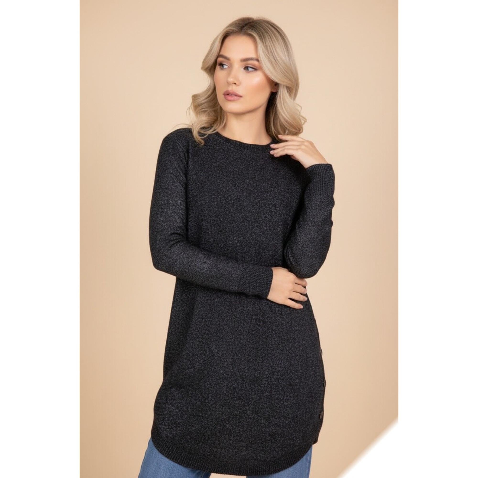 Italy Style Glimmer Strik Sort Sølv