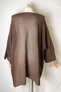 Italy Style Oversize Strik Brun