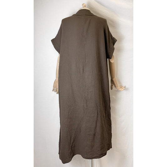 Italy Style Bomulds Kaftan Kjole M. Krave Brun