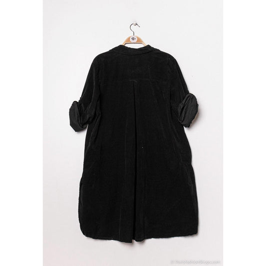 Italy Style Fløjls Tunika Kjole Sort