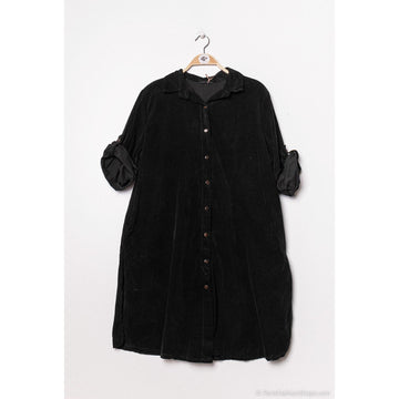 Italy Style Fløjls Tunika Kjole Sort