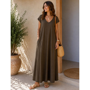 Italy Style T-Shirt Kjole Brun