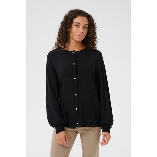 Culture Annemarie Scallop Kort Cardigan Sort