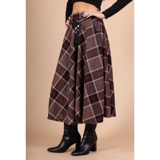 Italy Style Ternet Nederdel Brun Mix