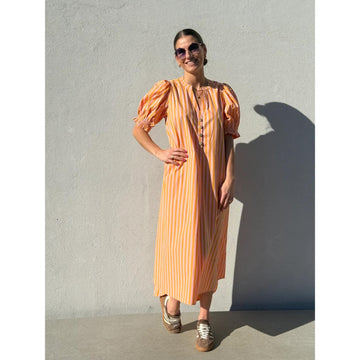 Gaspar tunø Stripe Kjole Orange Rosa Mix