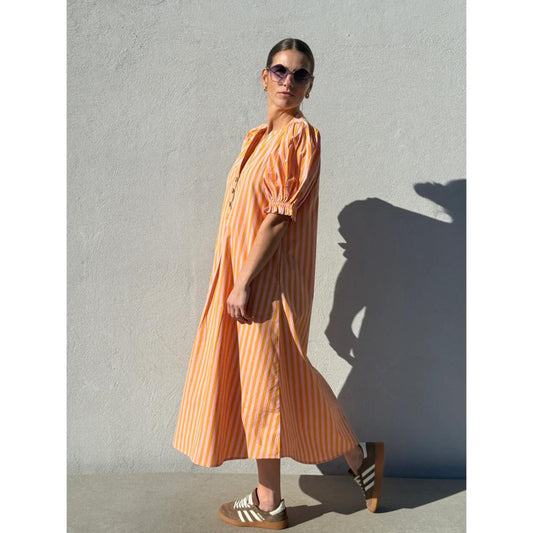 Gaspar tunø Stripe Kjole Orange Rosa Mix