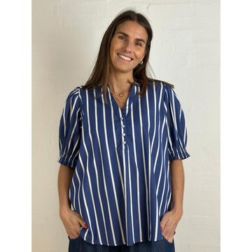 Gaspar Tunø Stripe Bluse Blå Hvid