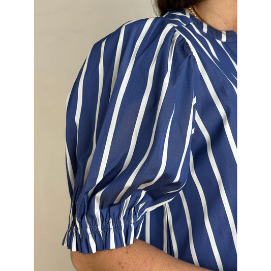 Gaspar Tunø Stripe Bluse Blå Hvid