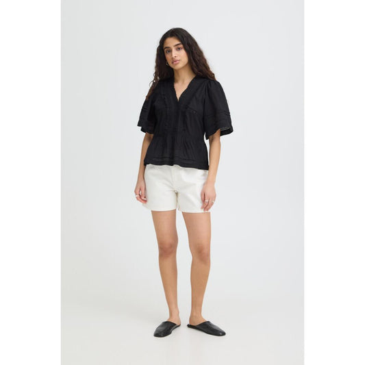 ICHI Voilana Bluse Sort