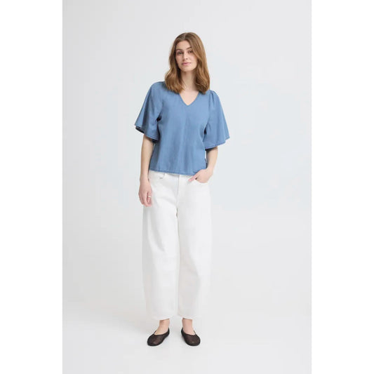 ICHI Ziggy Barrel Jeans Hvid
