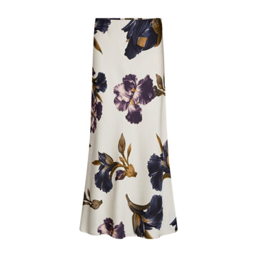 Freequent Zila Nederdel Blomstret Offwhite M. Lilla